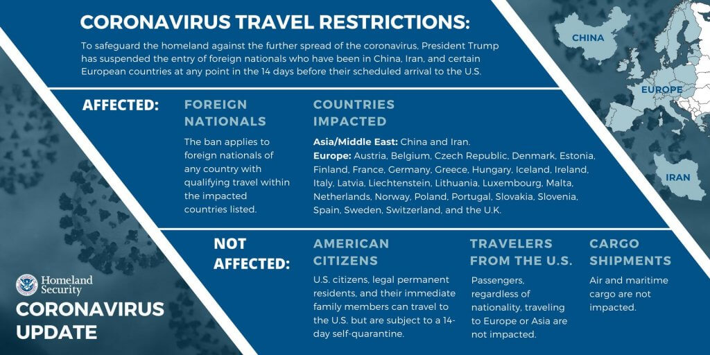 estados unidos coronavirus prohibición de viajar países